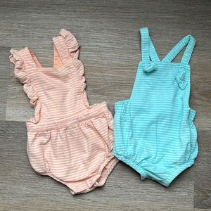 B/G twin matching rompers, Cat & Jack, 6-9 months, EUC
